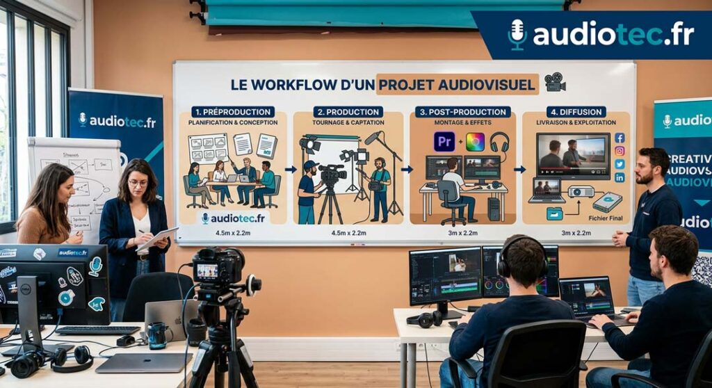 Quel est le workflow d'un projet audiovisuel ? Workflow audiovisuel